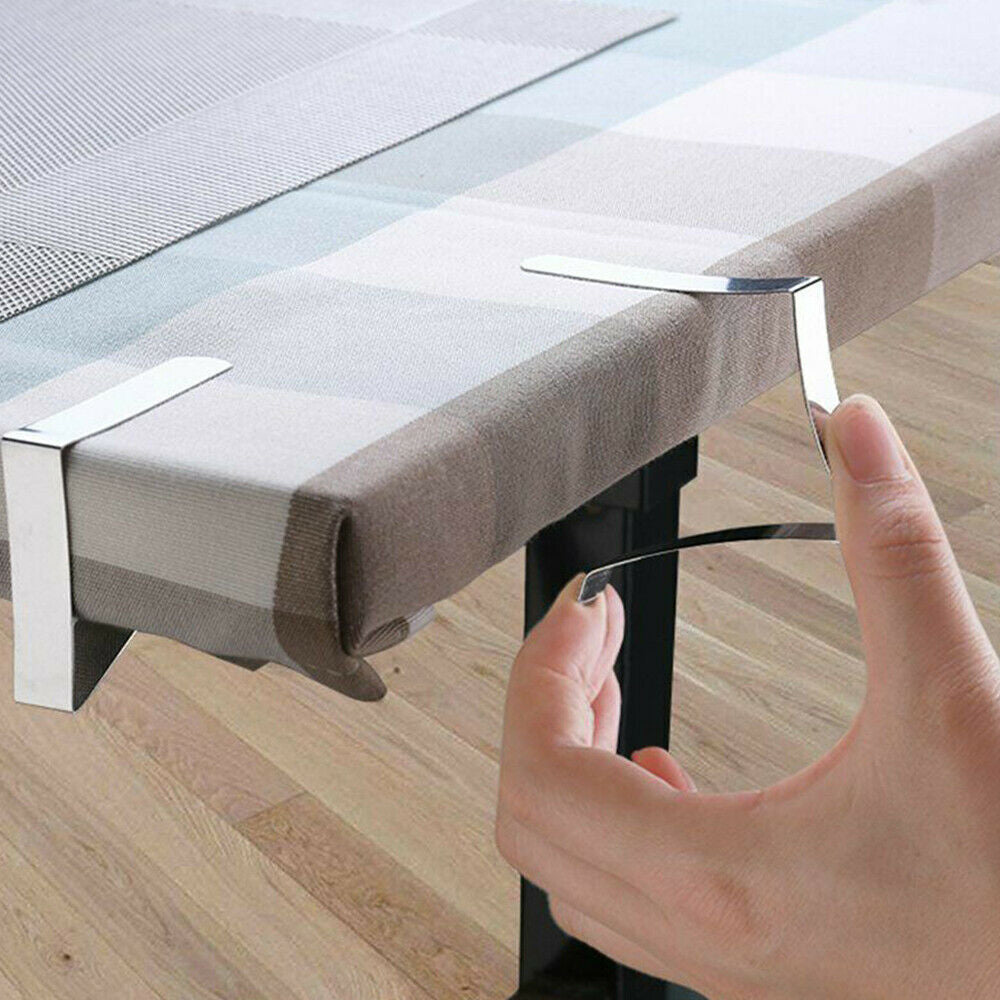 24PCS Stainless Steel Tablecloth Clips Triangle Desk Table Cloth Cover Clamps