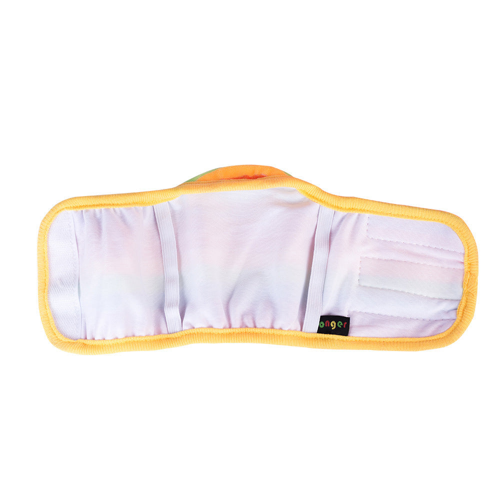 4X L Size Printed Pattern Washable Male Dog Diapers Belly Wrap Band