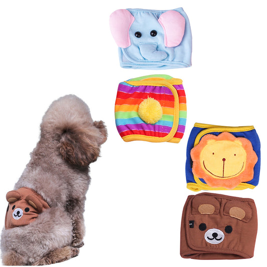 4X M Size Printed Pattern Washable Male Dog Diapers Belly Wrap Band
