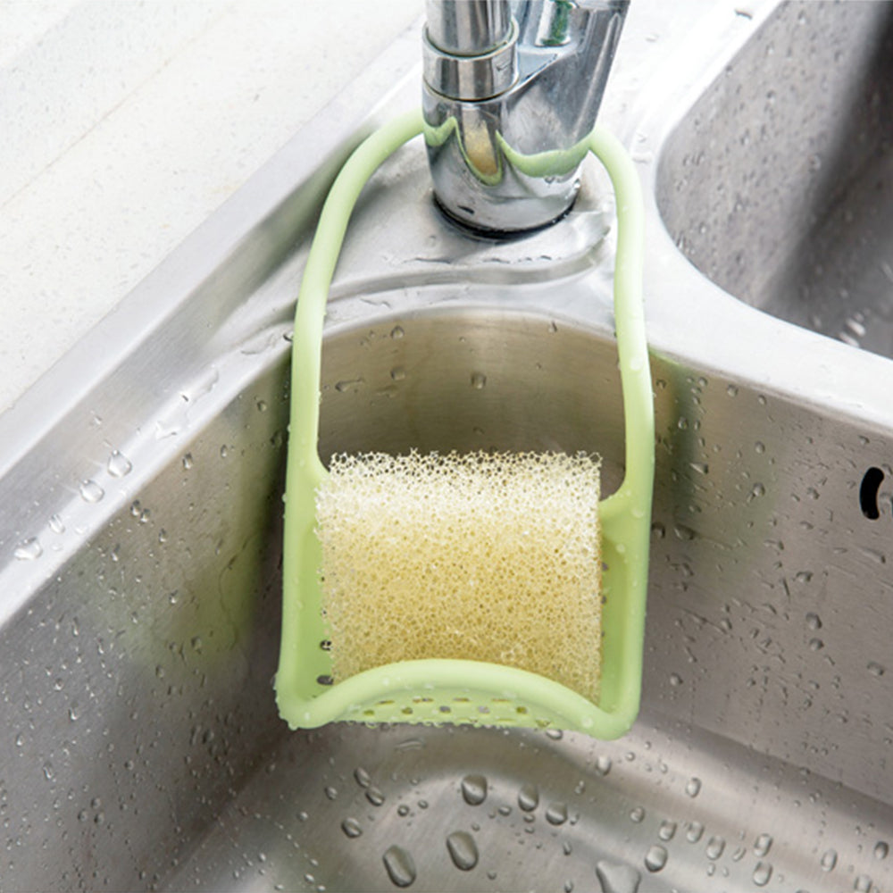 3X Green Sponge Holder Bendable Sink Drain Hanger Rack Expandable Storage