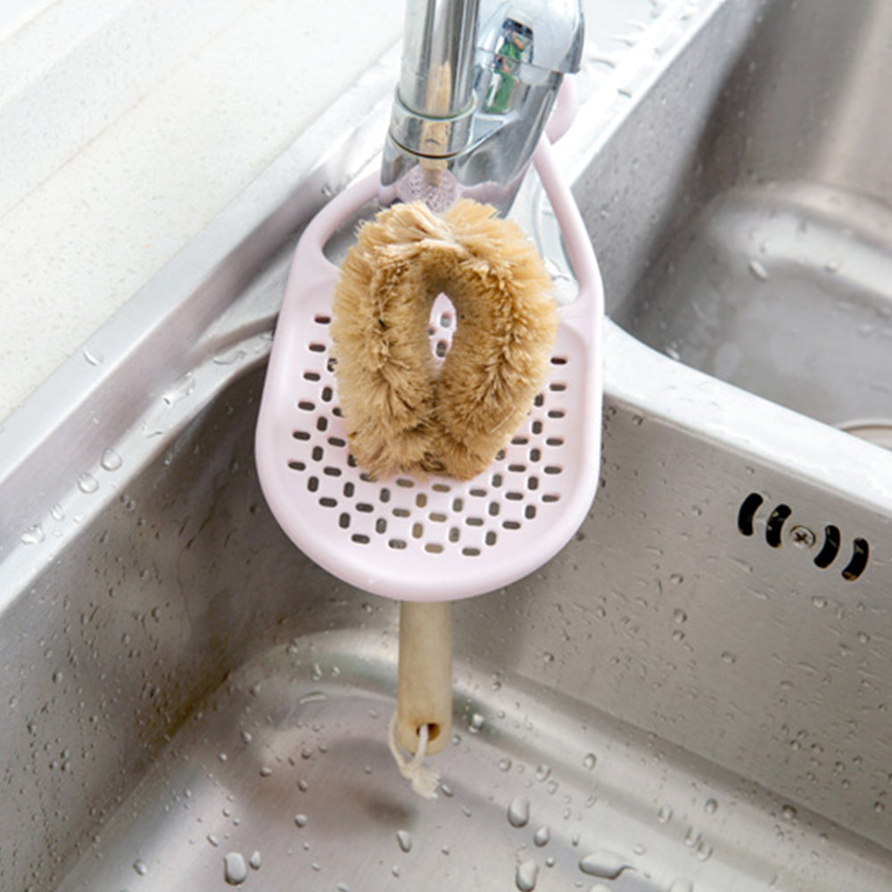 3X Pink Sponge Holder Bendable Sink Drain Hanger Rack Expandable Storage