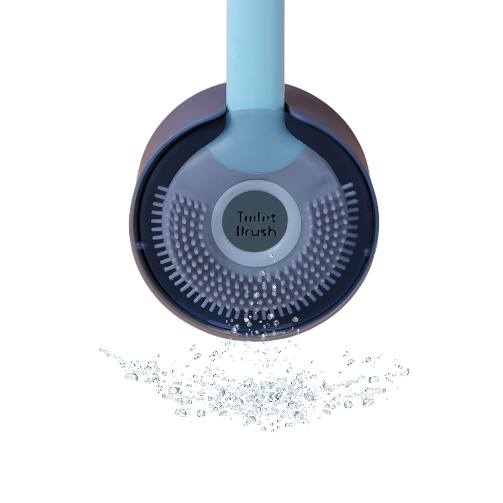 2X Blue Toilet Brush and Holder Wall Mounted Home Bathroom Cleaning Brush