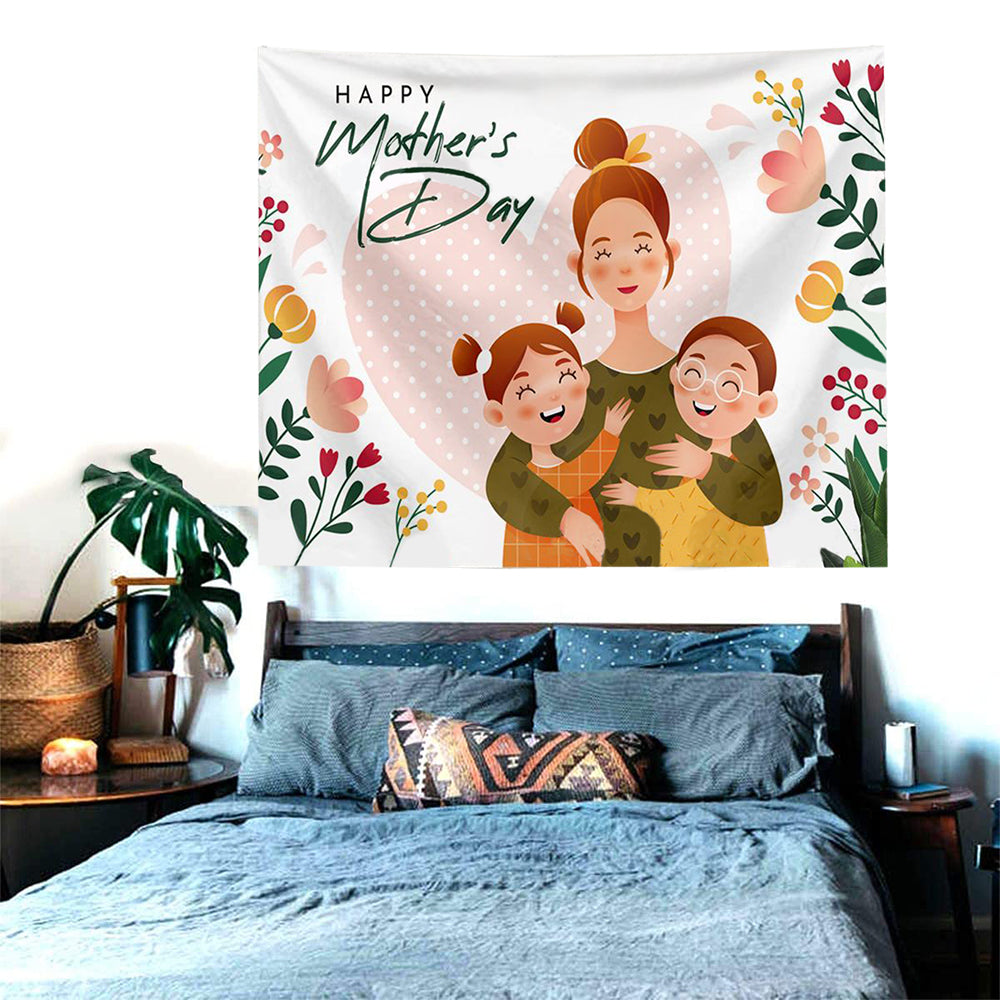 2X L Mothers Day Tapestry Wall Hanging Cloth Home Decor Photography Background