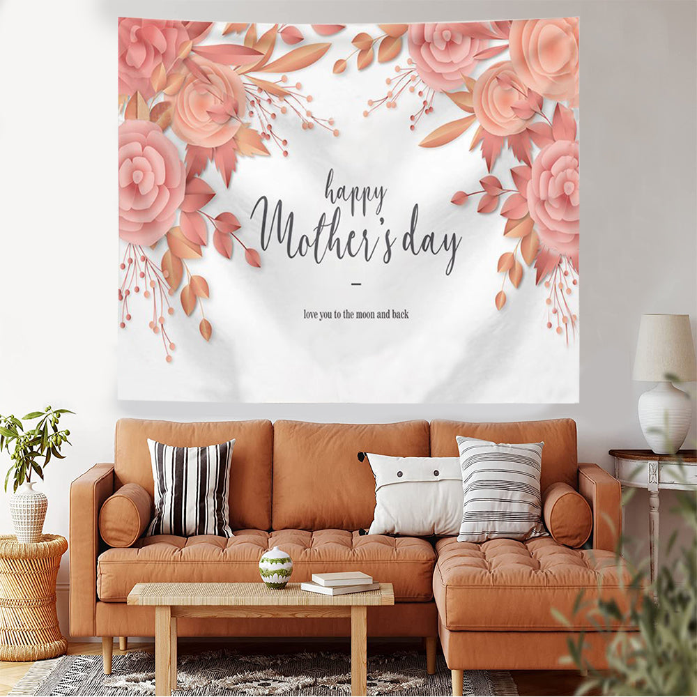 2X S Mothers Day Tapestry Wall Hanging Cloth Home Decor Photography Background