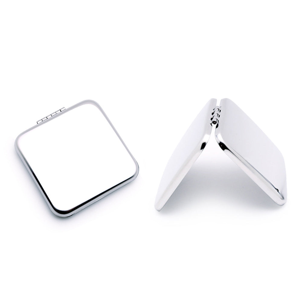 2X Square Compact Double Sided Mirror Mini Stainless Steel Makeup Mirror