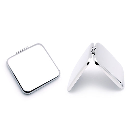 2X Square Compact Double Sided Mirror Mini Stainless Steel Makeup Mirror