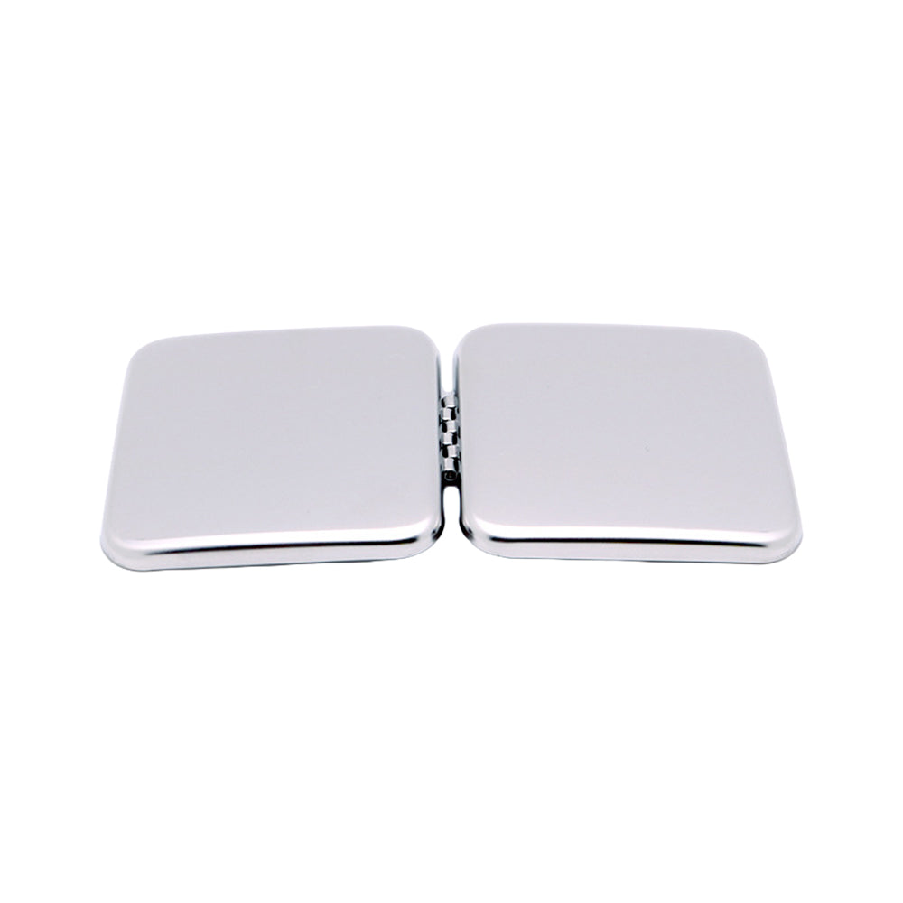 2X Square Compact Double Sided Mirror Mini Stainless Steel Makeup Mirror