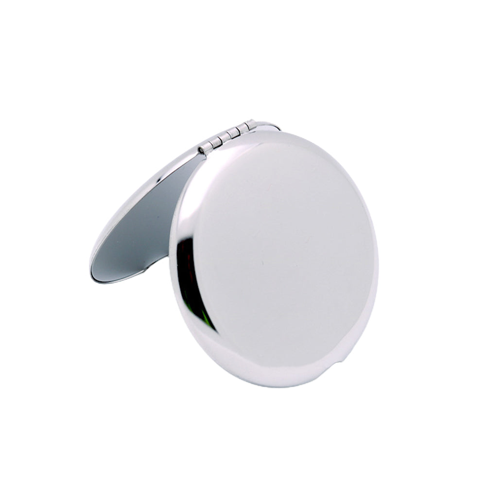 2X Round Compact Double Sided Mirror Mini Stainless Steel Makeup Mirror
