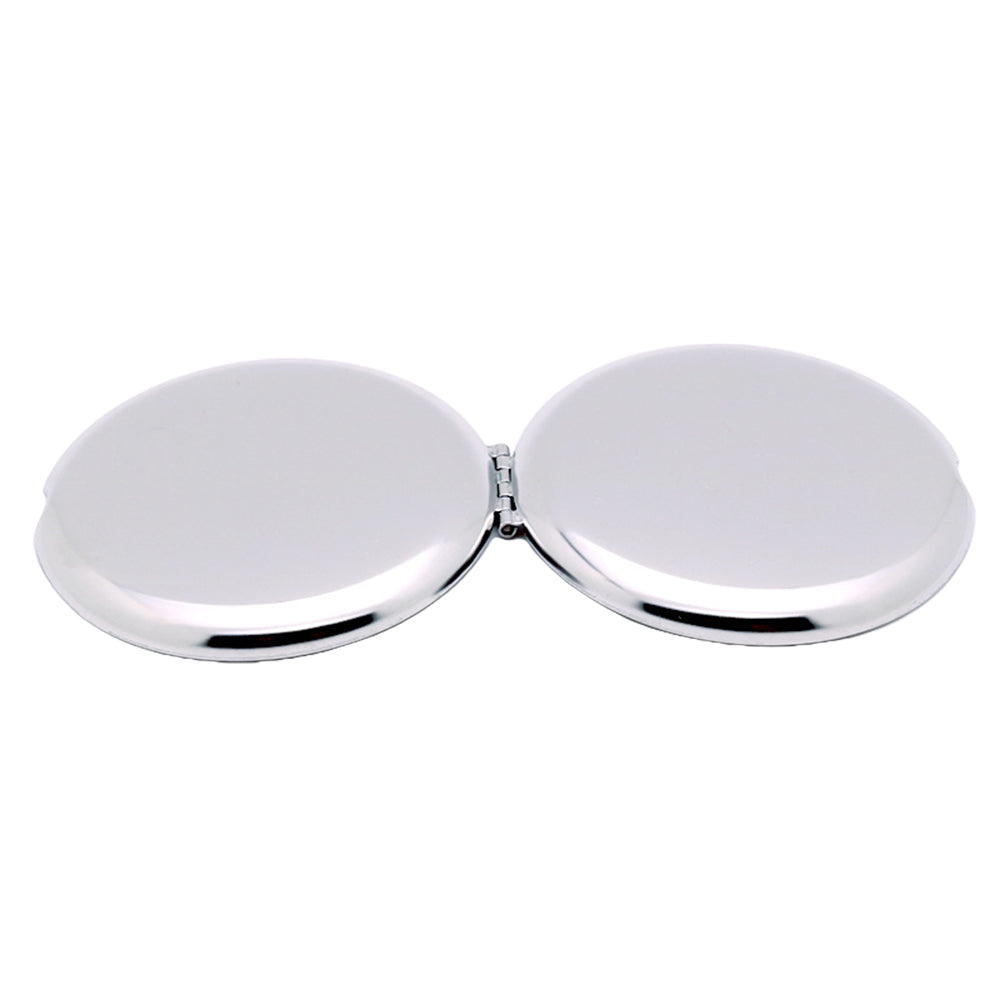 2X Round Compact Double Sided Mirror Mini Stainless Steel Makeup Mirror