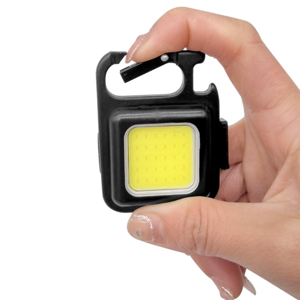 2X COB Keychain Flashlight Rechargeable Light Bottle Opener Fishing Camping Lamp