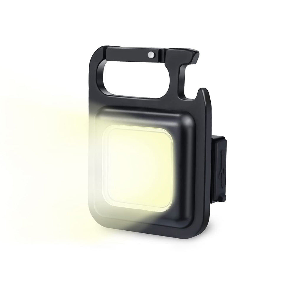 1X COB Keychain Flashlight Rechargeable Light Bottle Opener Fishing Camping Lamp