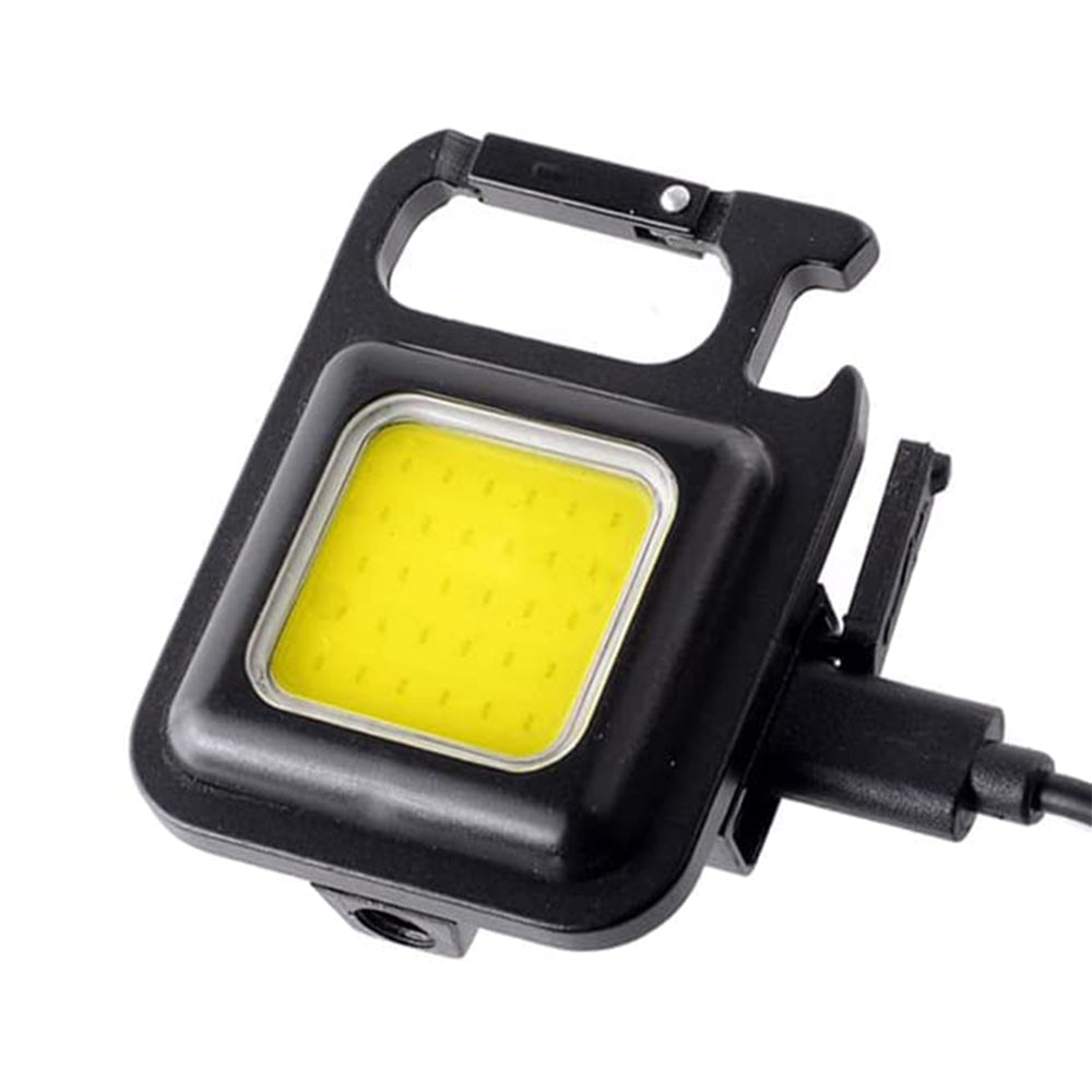 1X COB Keychain Flashlight Rechargeable Light Bottle Opener Fishing Camping Lamp
