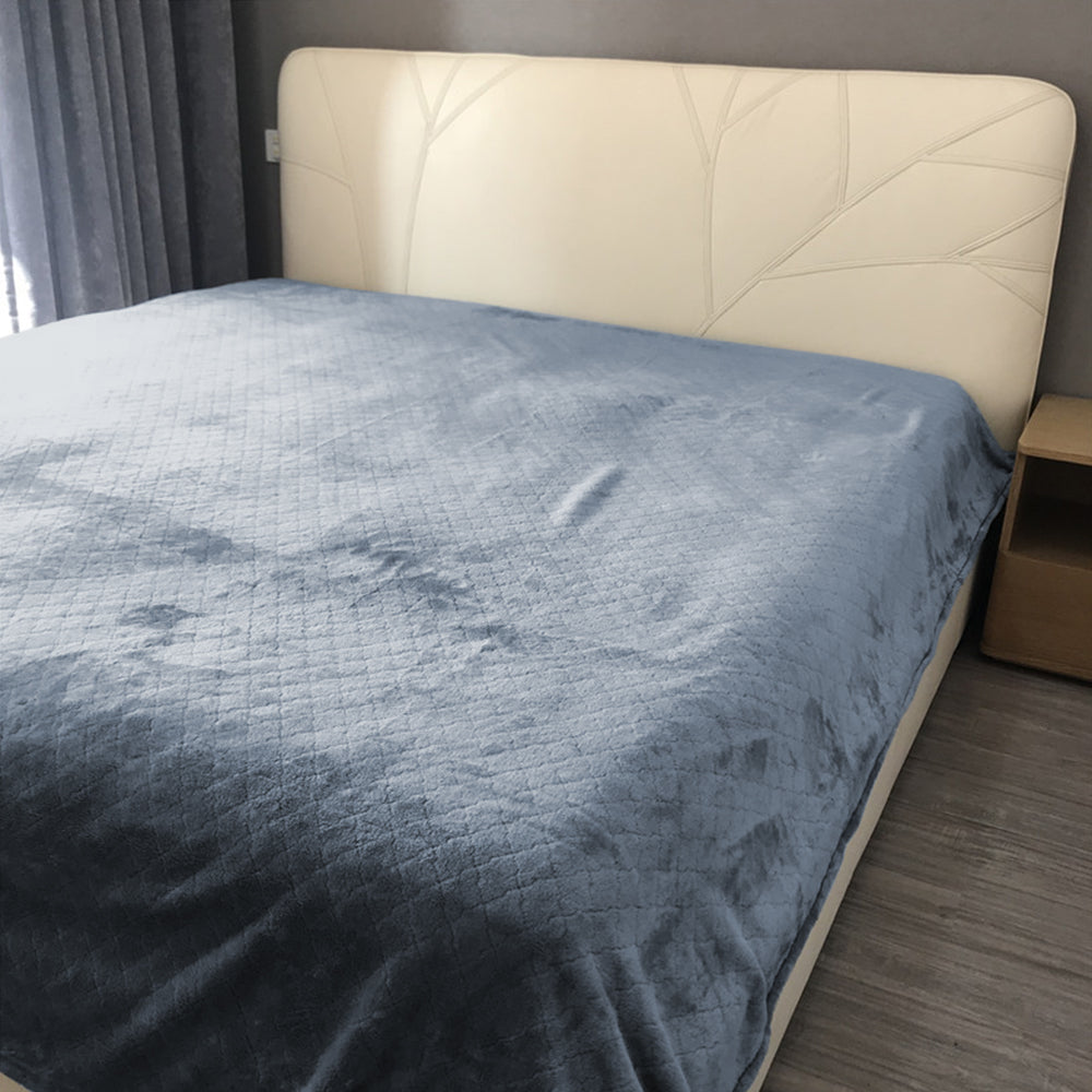 130x150cm Throw Blanket Bed Throws Blanket Plush Blanket Sofa Blanket Blue