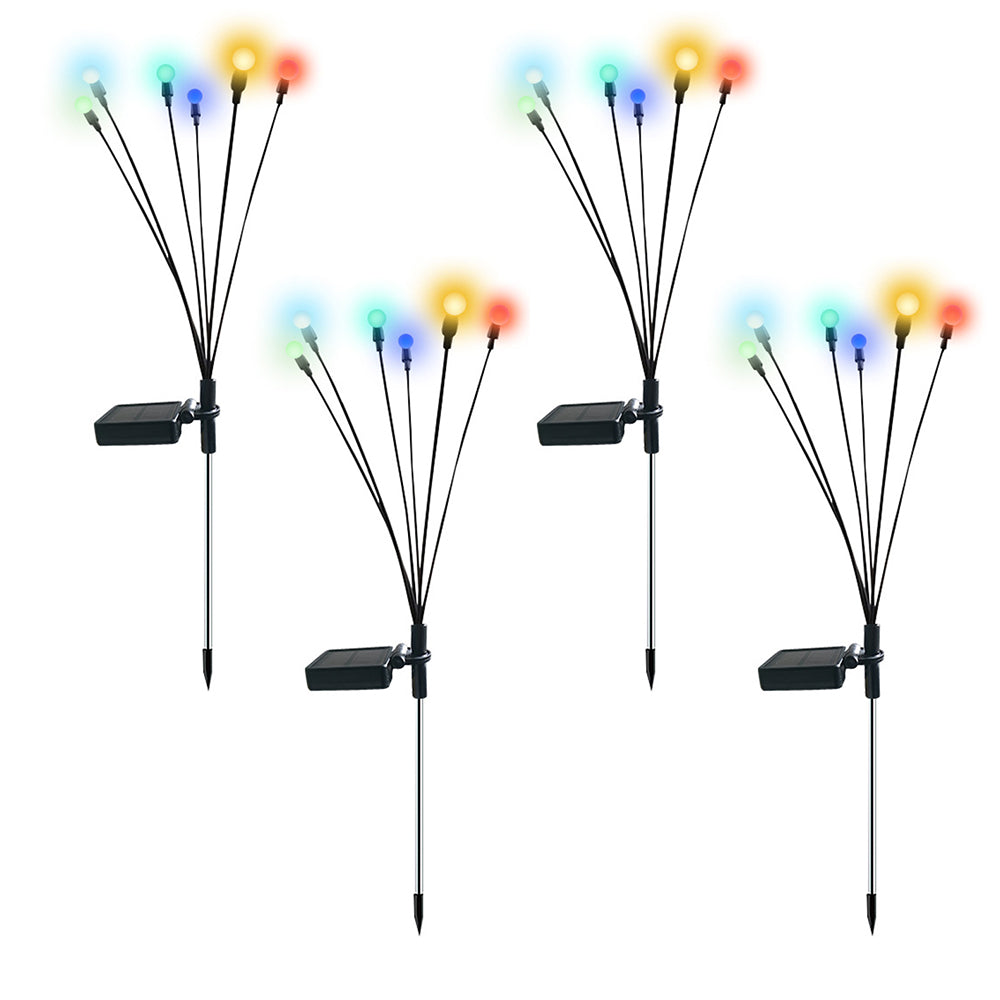 4X Solar Firefly Light Ground Patio Stake Walkway Lamp Garden Decor Colored