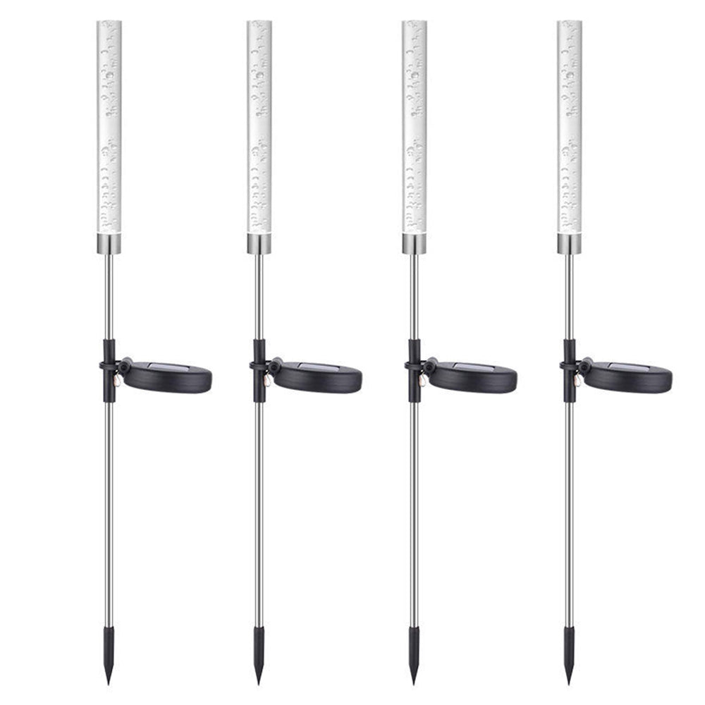 4PCS Solar Bubble Tube Lamp Ground Lights Patio Stake Walkway Lamp Garden Decor
