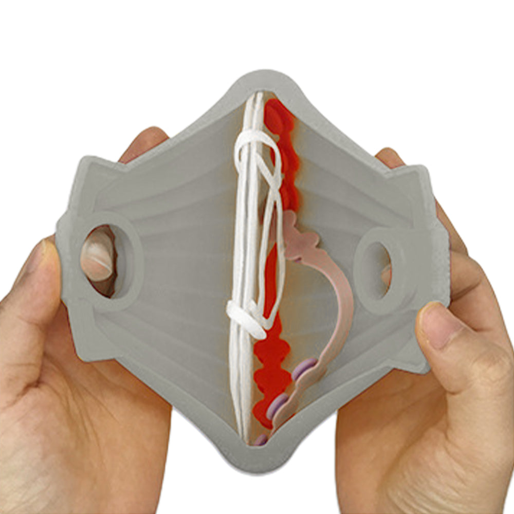 2PCS Portable Face Mask Storage Box Silicone Storage Bag for KN95 Face Cover