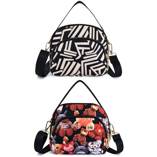 2X Women Nylon Printing Crossbody Bag Shoulder Bag Stripes