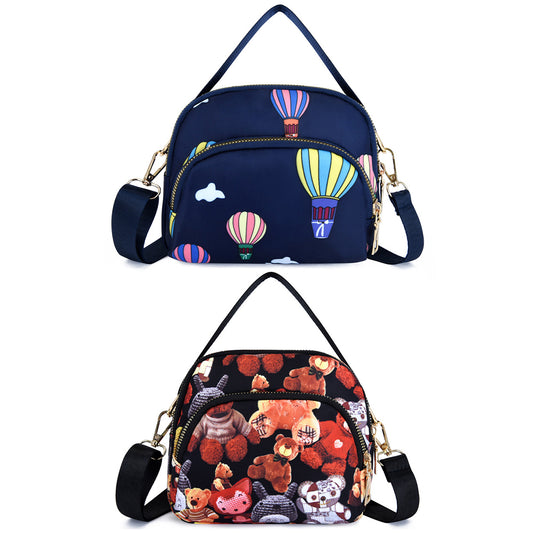 2X Women Nylon Printing Crossbody Bag Shoulder Bag Balloons
