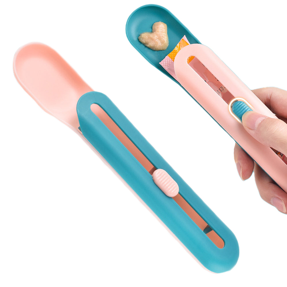 2X Wet Cat Treats Spoon Pet Snacks Feeding Spoon Lickable Cat Treat Squeezer