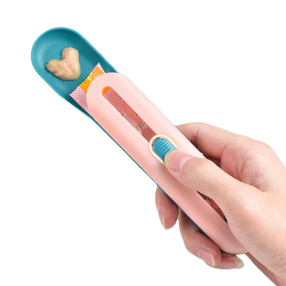 2X Wet Cat Treats Spoon Pet Snacks Feeding Spoon Lickable Cat Treat Squeezer