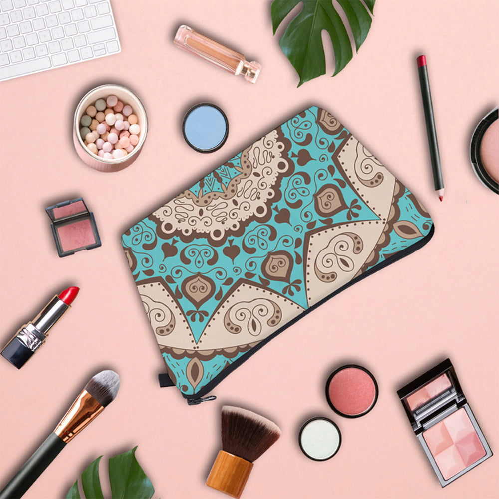 3X Mandala Printed Cosmetic Bag Makeup Bag