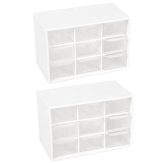 2X Desk Organizer Cosmetic Makeup Storage Box with 9 Drawers