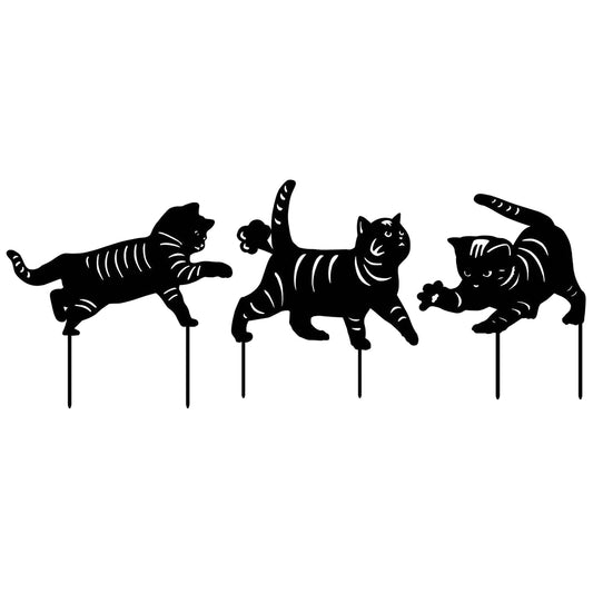 3X Cat Garden Art Acrylic Garden Sculpture Statue Home Decor Lawn Ornament