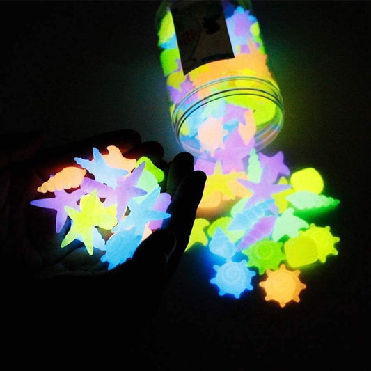 200Pcs Luminous Glowing Pebbles Stones Glow in the Dark Pebbles Fish Tank Decor