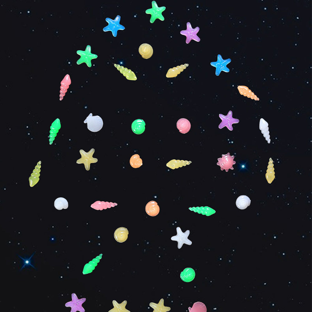 200Pcs Luminous Glowing Pebbles Stones Glow in the Dark Pebbles Fish Tank Decor