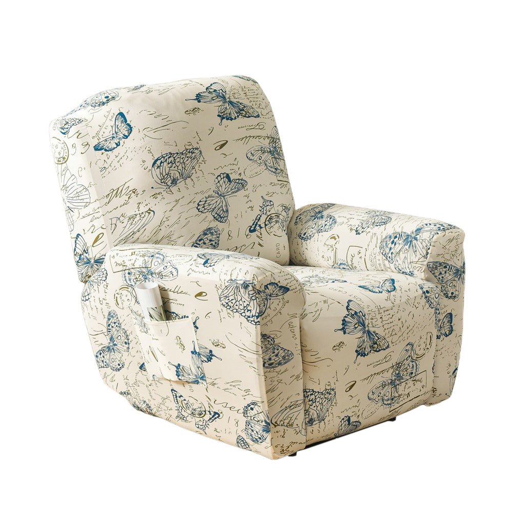 Stretch Recliner Cover Lift Reclining Cover Recliner Slipcover Butterfly Pattern