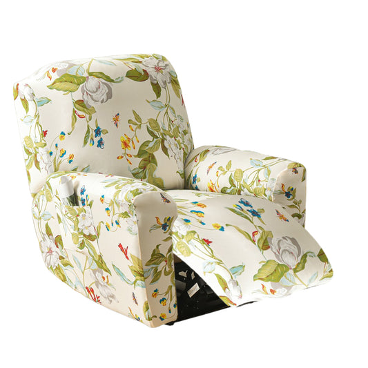 Stretch Recliner Cover Lift Reclining Cover Recliner Slipcover White Flower