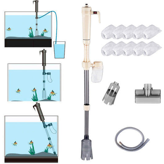 Electric Fish Tank Vacuum Cleaner Sand Washer Gravel Cleaner with Filter Bag