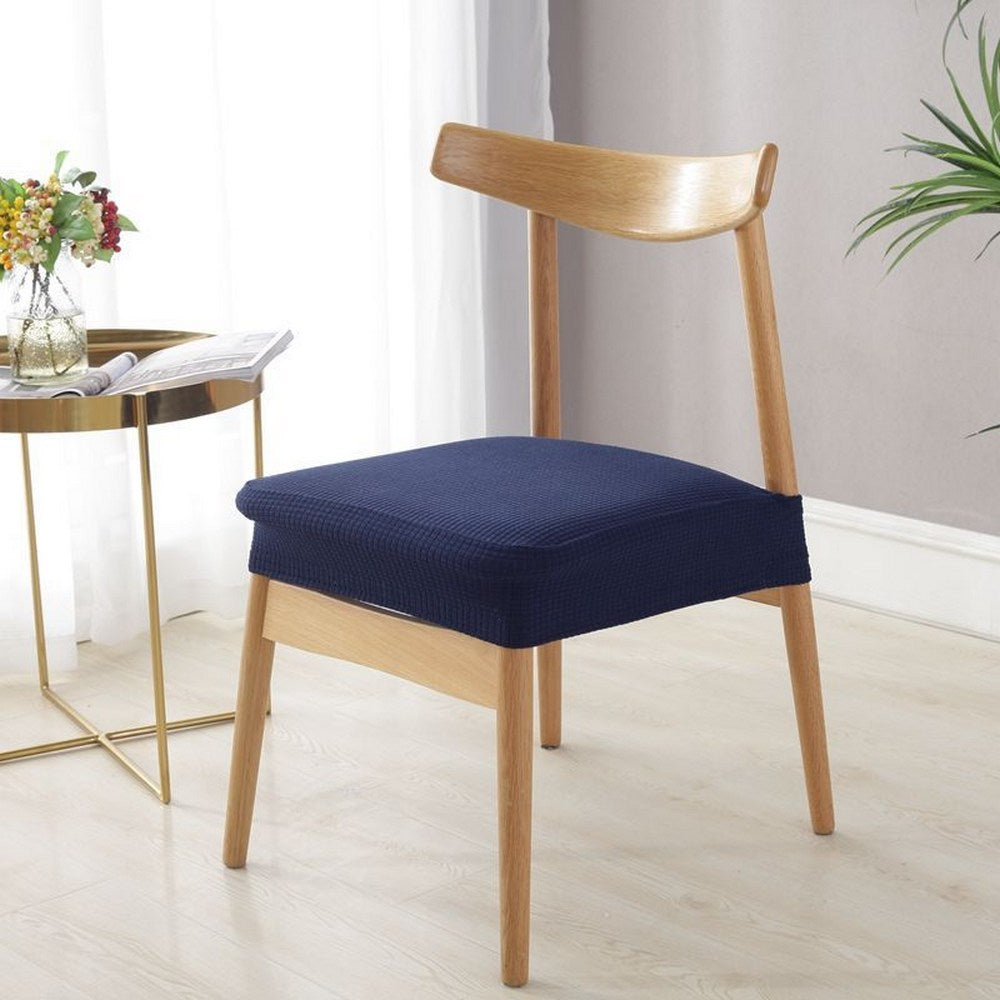 4Pcs Stretch Seat Cover Dining Chair Covers Seat Slipcover Navy Blue
