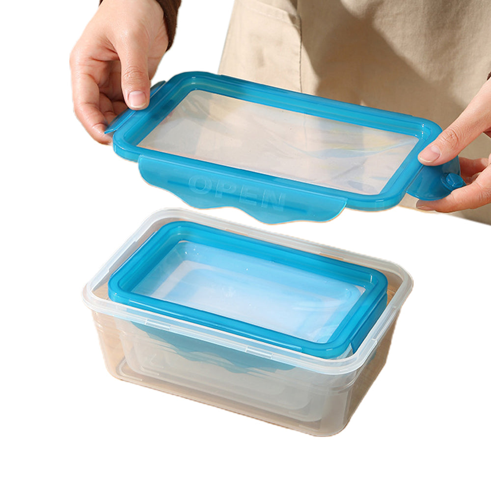 Set of 6 Pcs FDA Certified Food Storage Container Storage Box with Silicone Lid