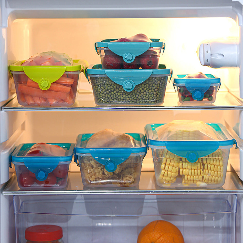 Set of 6 Pcs FDA Certified Food Storage Container Storage Box with Silicone Lid