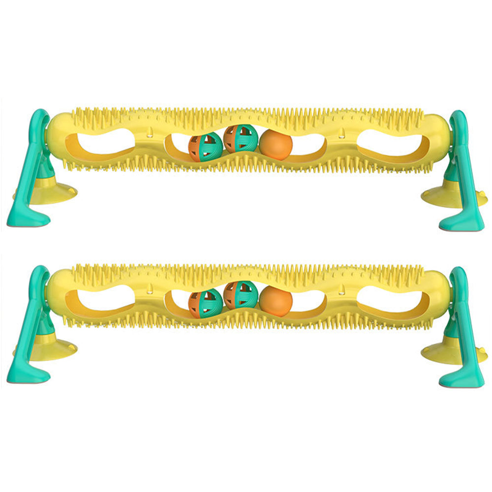 2X Interactive Tunnel Track Ball Kitten Toy Suction Cup Pet Toy