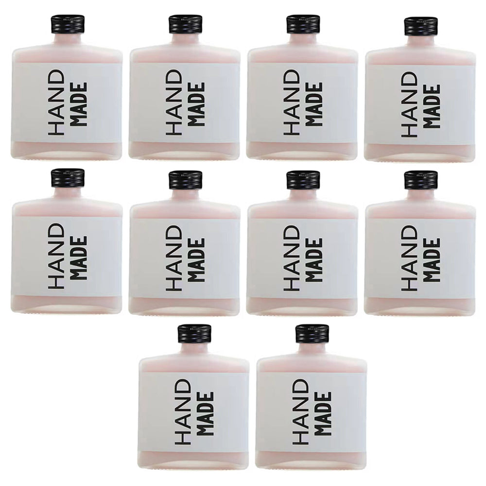 10Pcs 250ML Wine Glass Flat Square Whiskey Liquor Bottle Wine Bottle Juice Bottle Beverage Container