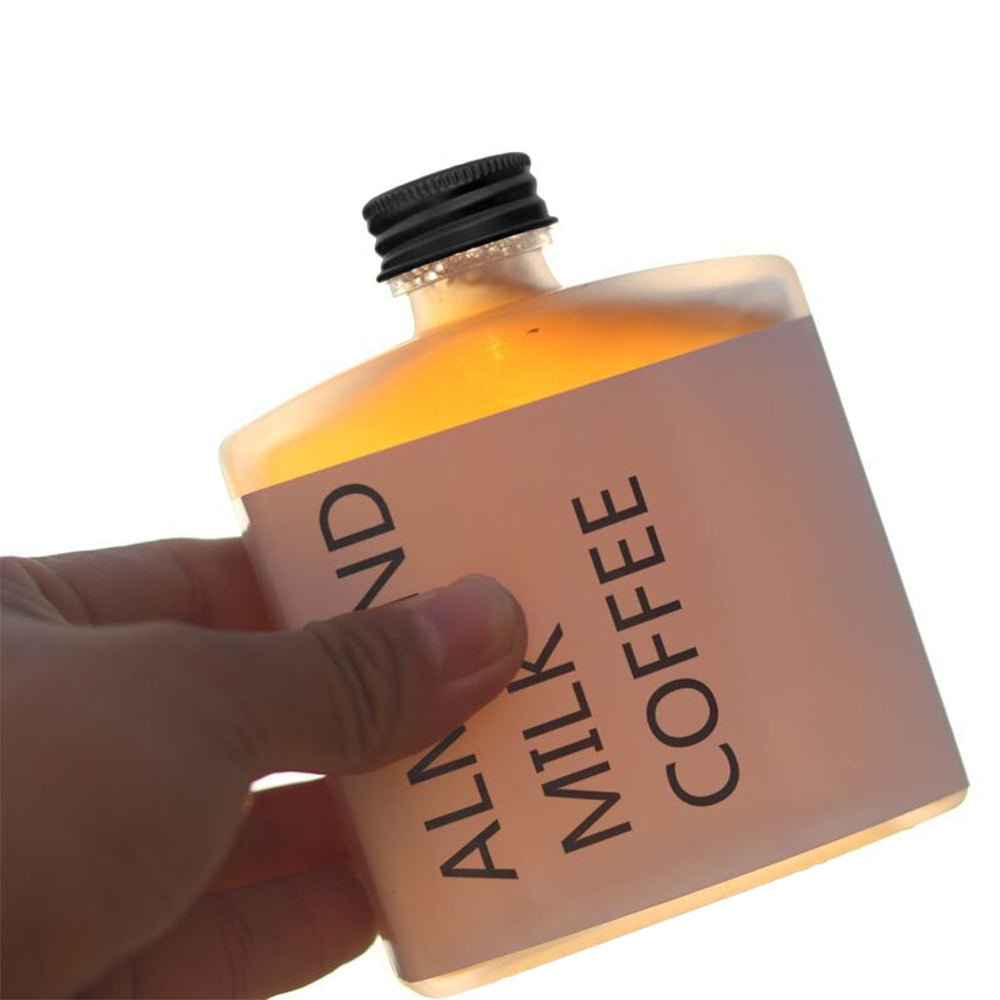 10Pcs 250ML Wine Glass Flat Square Whiskey Liquor Bottle Wine Bottle Juice Bottle Beverage Container