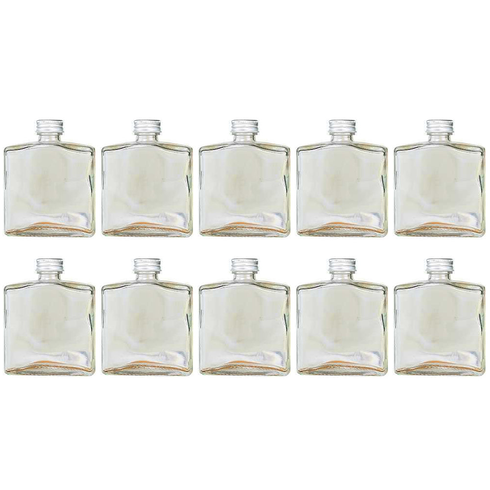 10Pcs 250ML Wine Glass Flat Square Whiskey Liquor Bottle Wine Bottle Juice Bottle Beverage Container