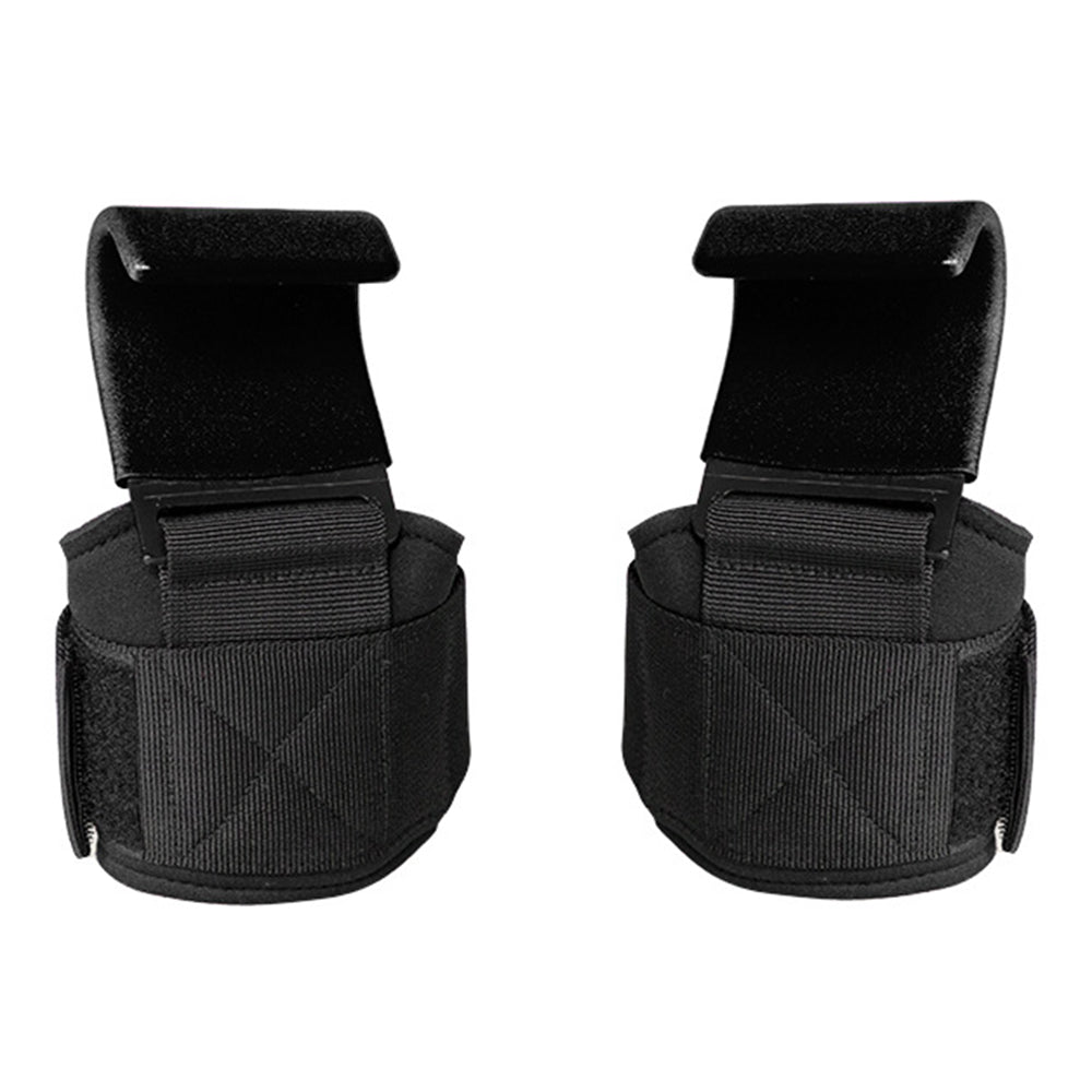 Weight Lifting Hook Hand Grip Support Wrist Straps Powerlifting Grips Gym Black