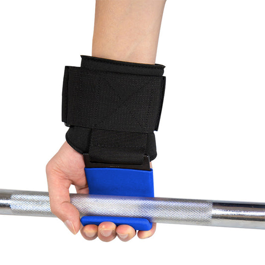 Weight Lifting Hook Hand Grip Support Wrist Straps Powerlifting Grips Gym Blue