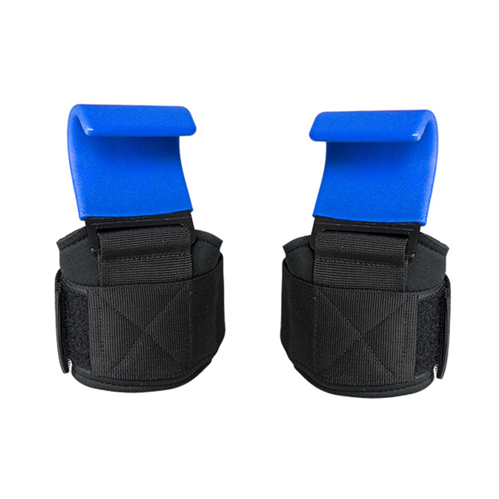 Weight Lifting Hook Hand Grip Support Wrist Straps Powerlifting Grips Gym Blue