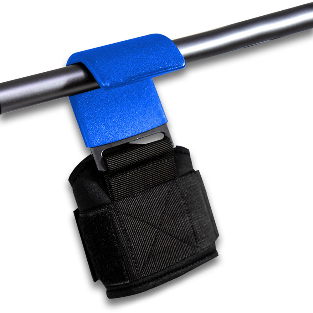 Weight Lifting Hook Hand Grip Support Wrist Straps Powerlifting Grips Gym Blue
