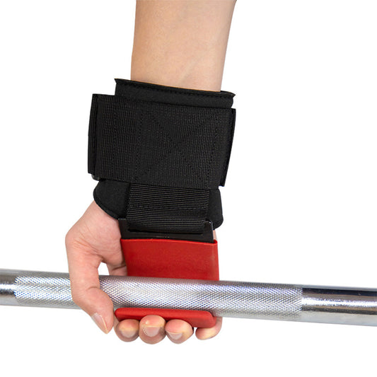 Weight Lifting Hook Hand Grip Support Wrist Straps Powerlifting Grips Gym Red