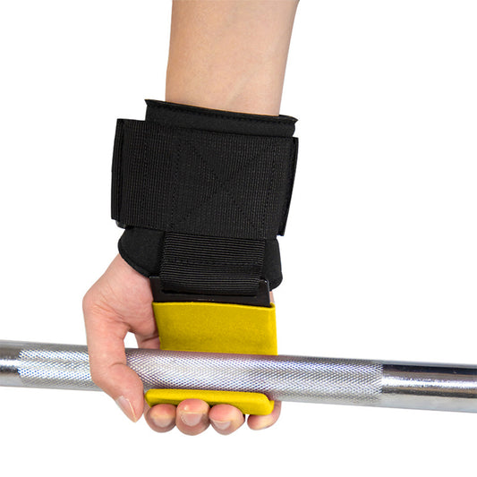Weight Lifting Hook Hand Grip Support Wrist Straps Powerlifting Grips Gym Yellow
