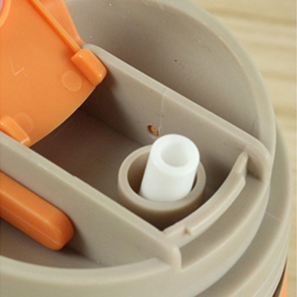 2Pcs 350ml Glass Straw Cups with Silicone Protective Sleeve Orange Green