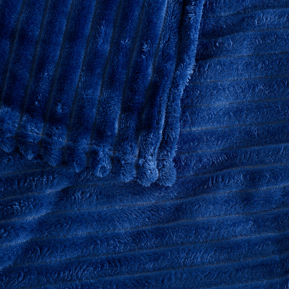 150x200cm Flannel Throw Blanket Bed Throws Blanket Sofa Blanket Blue