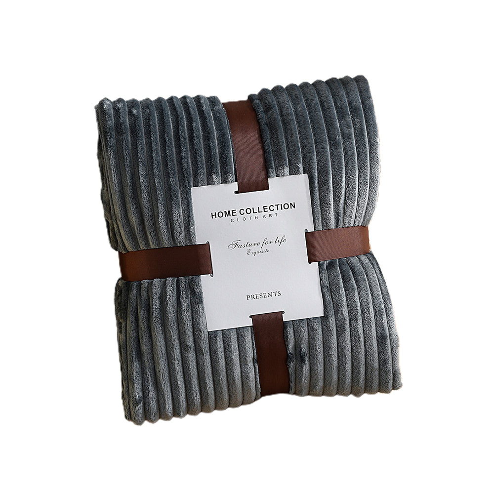 150x200cm Flannel Throw Blanket Bed Throws Blanket Sofa Blanket Grey