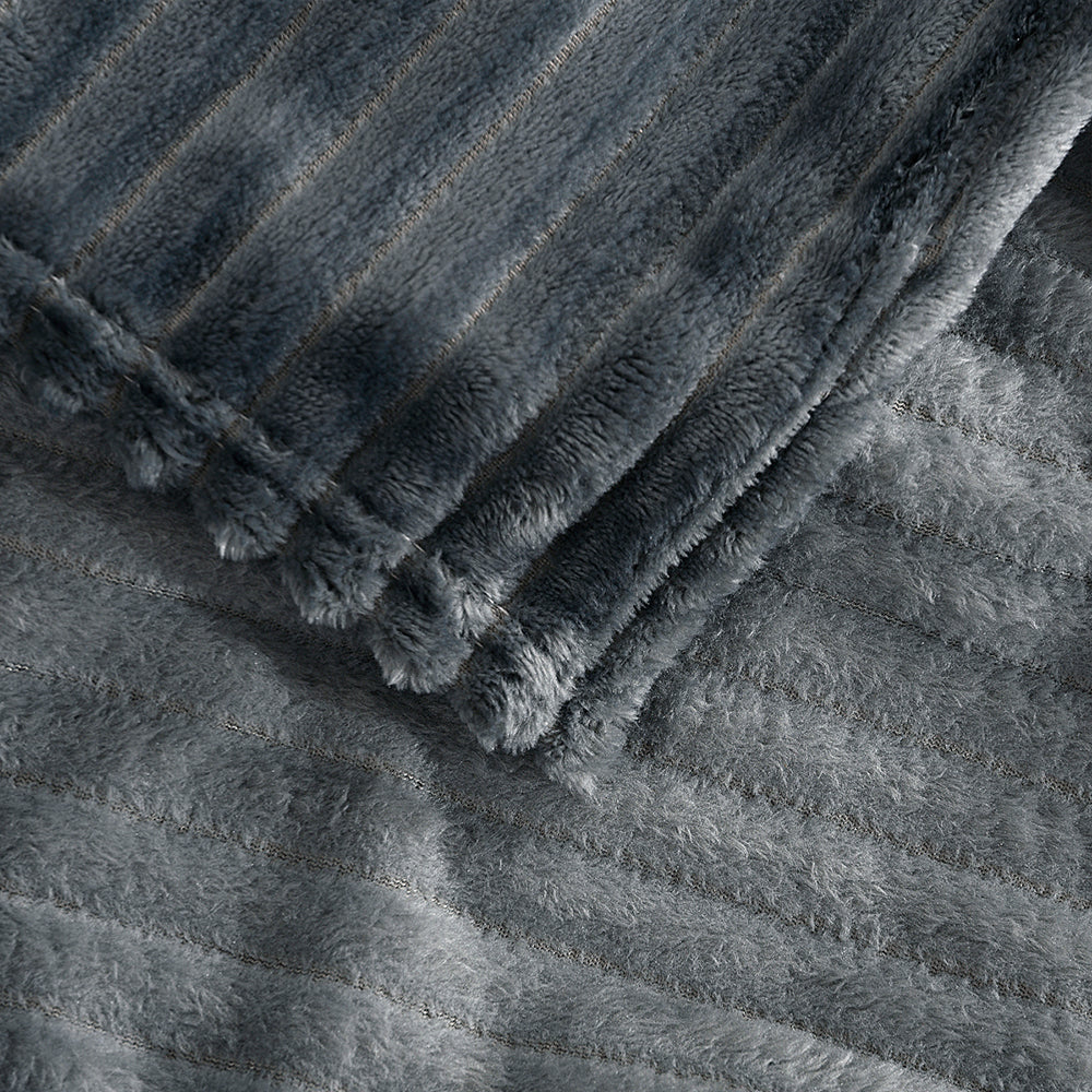 150x200cm Flannel Throw Blanket Bed Throws Blanket Sofa Blanket Grey