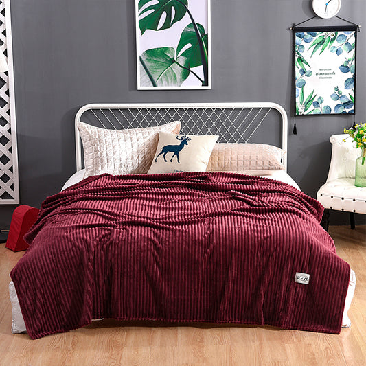 150x200cm Flannel Throw Blanket Bed Throws Blanket Sofa Blanket Red